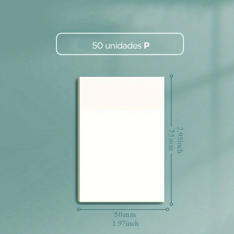 Bloco de Notas Adesivas Transparentes - À Prova d'Água e Auto-Adesivas
