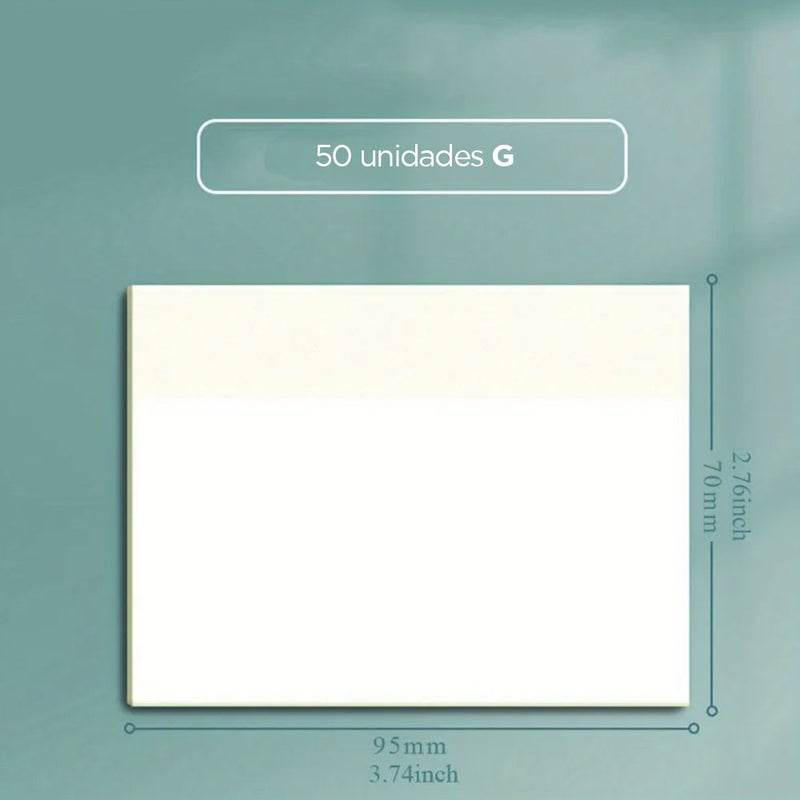 Bloco de Notas Adesivas Transparentes - À Prova d'Água e Auto-Adesivas