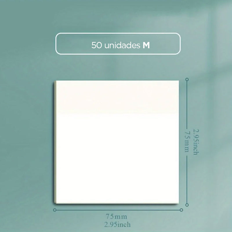 Bloco de Notas Adesivas Transparentes - À Prova d'Água e Auto-Adesivas