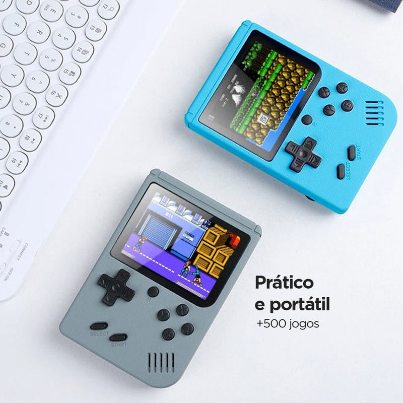 Game Retrô® Mini Console Portátil 8 Bits com LCD Colorido com 500 Jogos Integrados